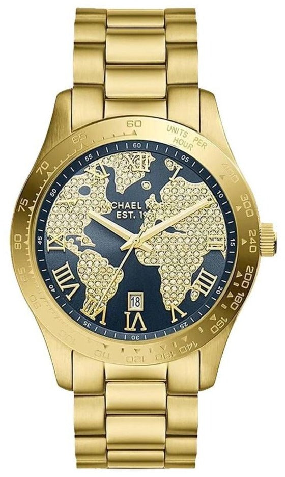  Shop Authentic Michael Kors Layton Pave Blue Dial Gold Steel Strap Watch for Women - MK6243 - Luxxuri