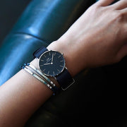  Shop Authentic Daniel Wellington Classic Cornwall Black Dial Black Nylon Strap Watch For Women - DW00100149 - Luxxuri