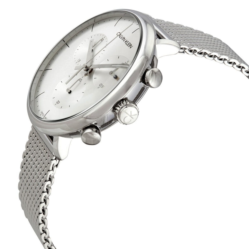  Shop Authentic Calvin Klein High Noon Silver Dial Silver Mesh Bracelet Watch for Men - K8M27126 - Luxxuri
