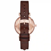  Shop Authentic Emporio Armani Gianni T-Bar Silver Dial Brown Leather Strap Watch For Women - AR11269 - Luxxuri