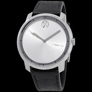  Shop Authentic Movado Bold Silver Dial Black Leather Strap Watch For Men - 3600468 - Luxxuri