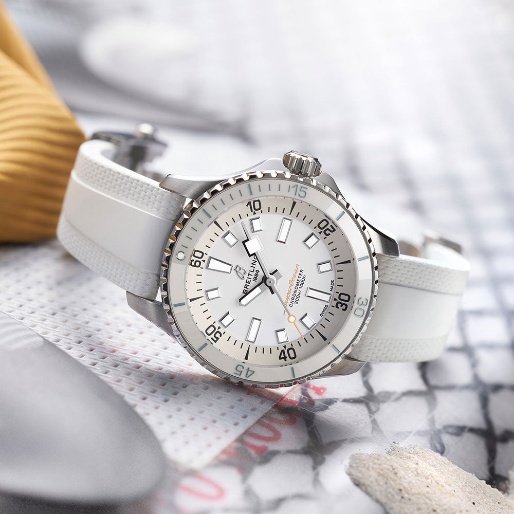  Shop Authentic Breitling Superocean Automatic 36 White Dial White Rubber Strap Watch for Men - A17377211A1S1 - Luxxuri