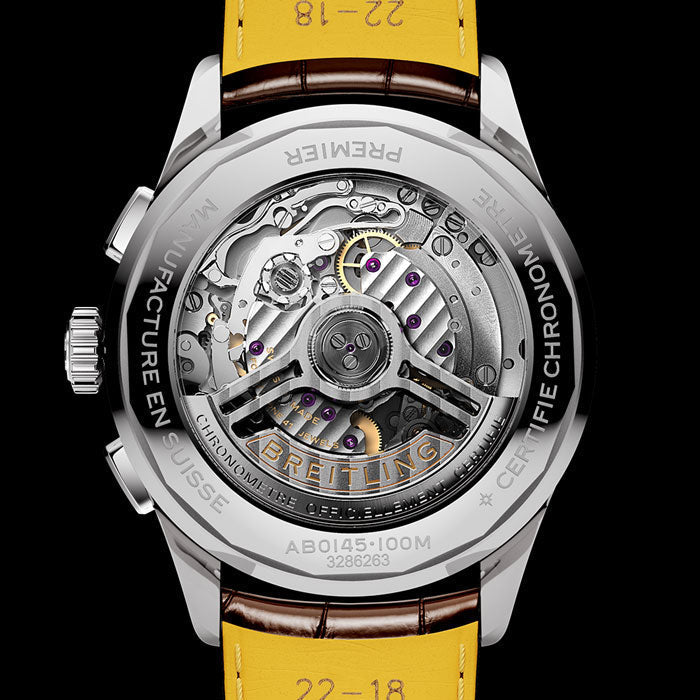  Shop Authentic Breitling Premier B01 Chronograph 42 Beige Dial Brown Leather Strap Watch for Men - AB0145331K1P1 - Luxxuri