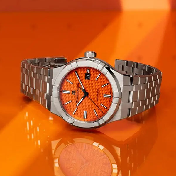  Shop Authentic Maurice Lacroix Aikon Limited Edition Automatic Date Orange Dial Silver Steel Strap Watch For Men - AI6008-SS00F-530-1 - Luxxuri