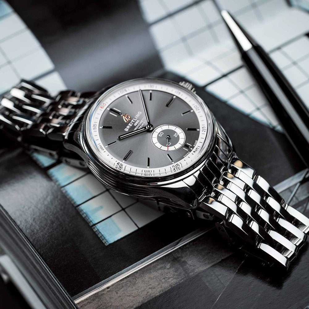  Shop Authentic Breitling Premier Automatic 40mm Stainless Steel Anthracite Dial Mens Watch - A37340351B1A1 - Luxxuri