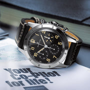  Shop Authentic Breitling Avi Ref. 765 1953 Re-Edition Black Dial Black Leather Strap Watch for Men - AB0920131B1X1 - Luxxuri