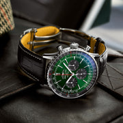  Shop Authentic Breitling Navitimer B01 Chronograph 46 Green Dial Black Leather Strap Watch for Men - AB0137241L1P1 - Luxxuri