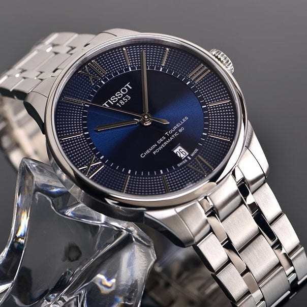  Shop Authentic Tissot Chemin Des Tourelles Powermatic 80 Blue Dial Silver Steel Strap Watch for Men - T099.407.11.048.00 - Luxxuri