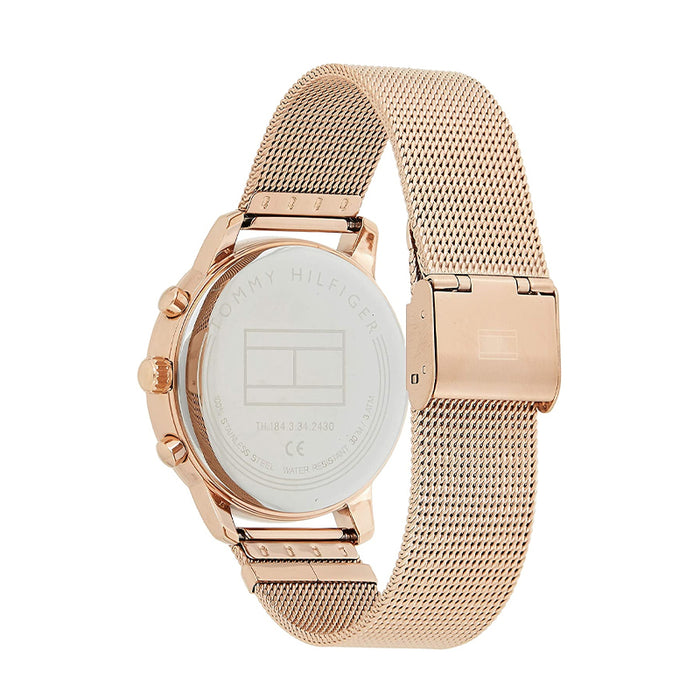  Shop Authentic Tommy Hilfiger Blake Chronograph Rose Gold Dial Rose Gold Mesh Bracelet Watch For Women - 1781907 - Luxxuri