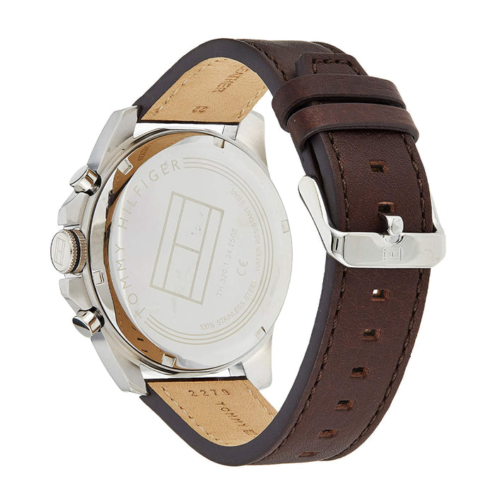  Shop Authentic Tommy Hilfiger Decker Grey Dial Brown Leather Strap Watch for Men - 1791562 - Luxxuri