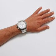 Nixon 51-30 Chrono Silver Dial Silver Steel Strap Watch for Men - A083-488