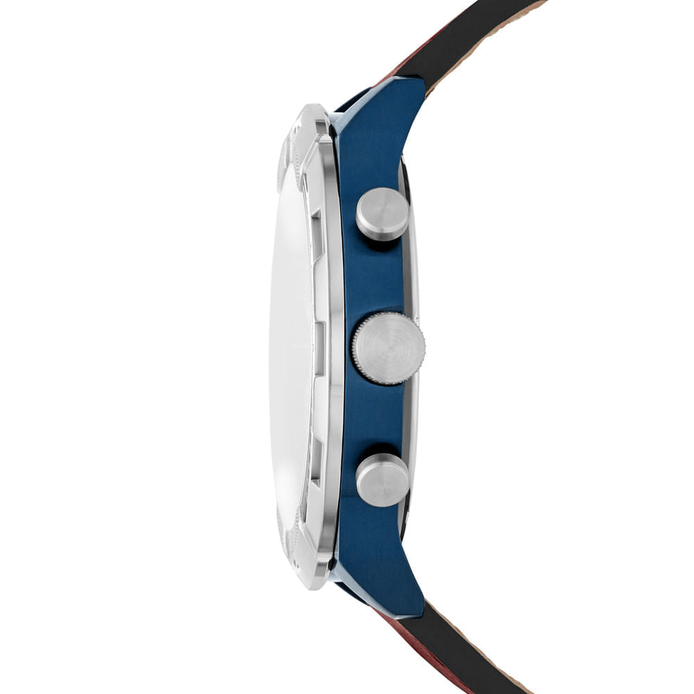  Shop Authentic Fossil Bronson Chronograph Luggage Blue Dial Brown Leather Strap Watch for Men - FS5829 - Luxxuri