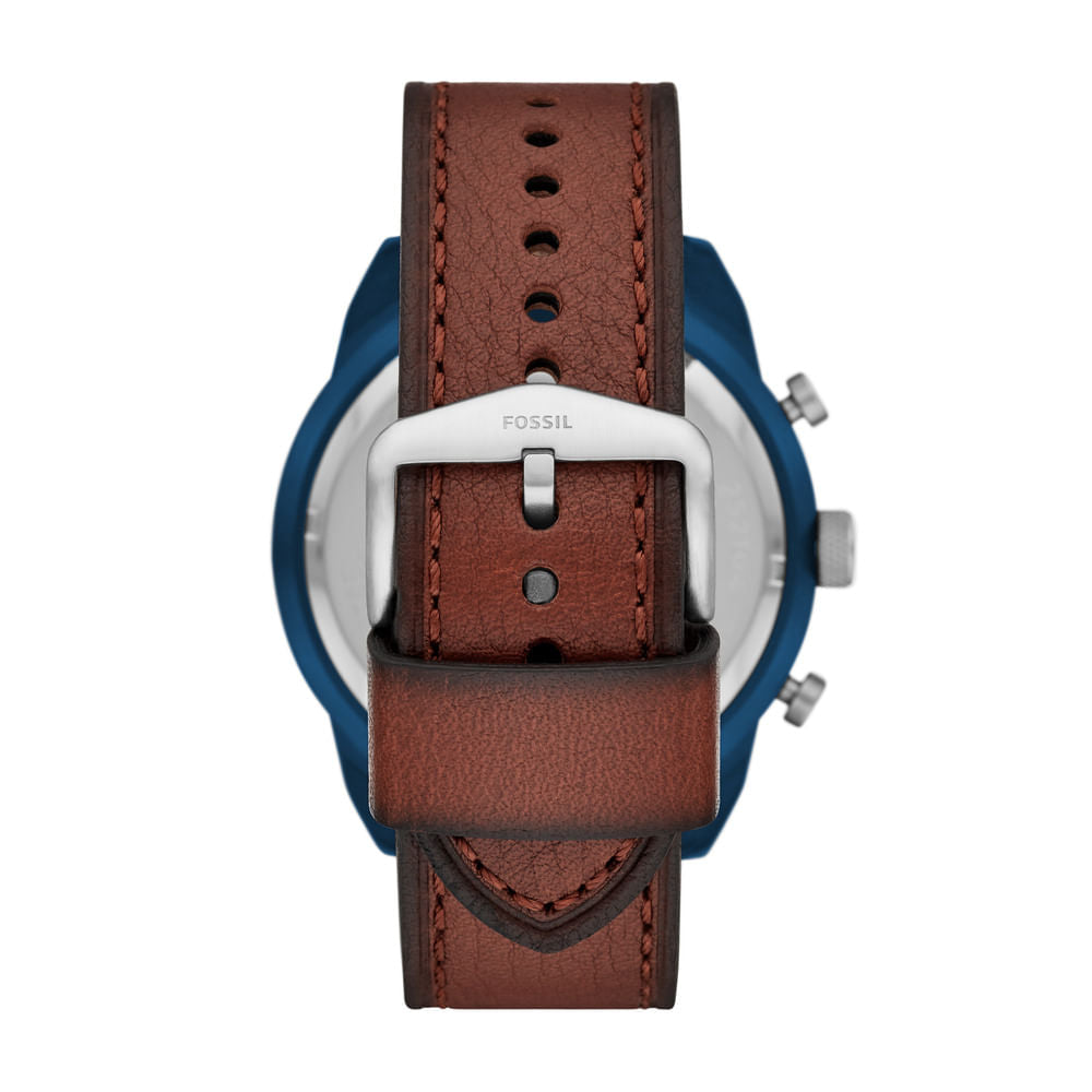  Shop Authentic Fossil Bronson Chronograph Luggage Blue Dial Brown Leather Strap Watch for Men - FS5829 - Luxxuri