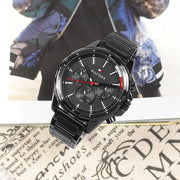  Shop Authentic Tommy Hilfiger Mason Chronograph Black Dial Black Steel Strap Watch For Men - 1791935 - Luxxuri