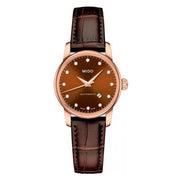  Shop Authentic Mido Baroncelli III Automatic Diamonds Brown Dial Brown Leather Strap Watch For Women - M7600.3.64.8 - Luxxuri