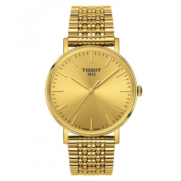  Shop Authentic Tissot Everytime Lady Gold Dial Gold Mesh Bracelet Watch for Women - T143.210.33.021.00 - Luxxuri
