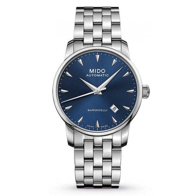  Shop Authentic Mido Baroncelli II Automatic Blue Dial Silver Steel Strap Watch For Men - M8600.4.15.1 - Luxxuri