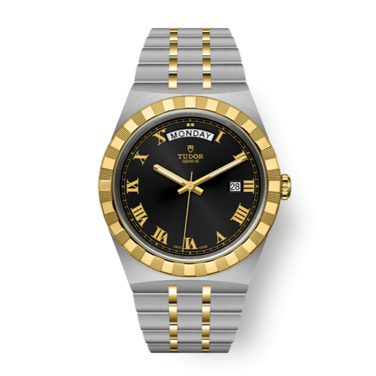  Shop Authentic Tudor Royal Automatic Black Dial Two Tone Steel Strap Watch for Men - M28603-0003 - Luxxuri