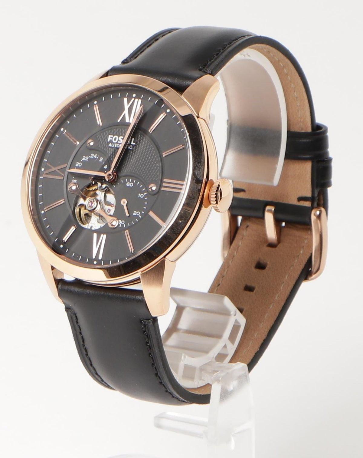  Shop Authentic Fossil Townsman Automatic Black Dial Black Leather Strap Watch for Men - ME3170 - Luxxuri