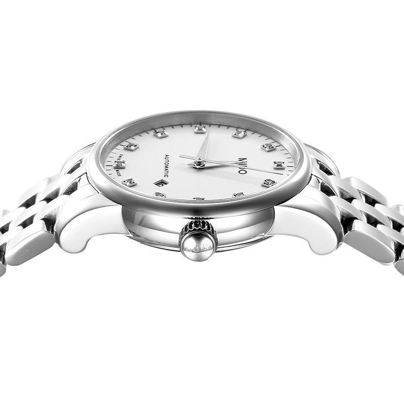  Shop Authentic Mido Baroncelli III Automatic Diamonds White Dial Silver Steel Strap Watch For Women - M7600.4.66.1 - Luxxuri