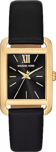  Shop Authentic Michael Kors Monroe Three Hand Black Dial Black Leather Strap Watch for Women - MKO1027 - Luxxuri