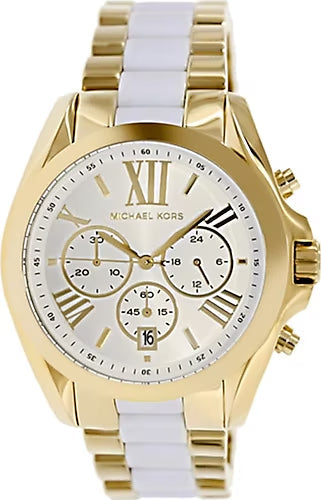  Shop Authentic Michael Kors Bradshaw Chronograph White Dial Two Tone Steel Strap Watch For Women - MK5743 - Luxxuri