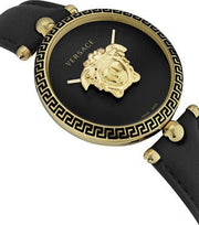  Shop Authentic Versace Palazzo Empire Black Dial Black Leather Strap Watch for Women - VCO020017 - Luxxuri