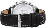  Shop Authentic Tommy Hilfiger Parker Chronograph Quartz Grey Dial Black Leather Strap Watch For Men - 1791838 - Luxxuri