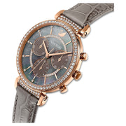  Shop Authentic Swarovski Passage Chrono Grey Dial Grey Leather Strap Watch for Women - 5580348 - Luxxuri