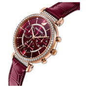  Shop Authentic Swarovski Passage Chrono Red Dial Red Leather Strap Watch for Women - 5580345 - Luxxuri