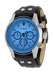  Shop Authentic Fossil Coachman Chronograph Blue Dial Black Leather Strap Watch for Men - CH2564 - Luxxuri