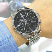  Shop Authentic Citizen Eco Drive Chronograph Black Dial Silver Steel Strap Watch For Men - AT2140-55E - Luxxuri