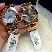  Shop Authentic Marc Jacobs Amy Mother of Pearl Black Dial Rose Gold Steel Strap Watch for Women - MBM8610 - Luxxuri