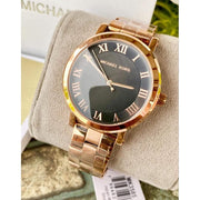  Shop Authentic Michael Kors Noire Black Dial Rose Gold Steel Strap Watch for Women - MK3585 - Luxxuri