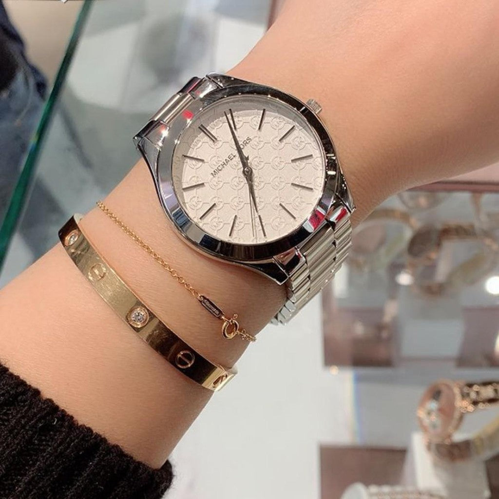  Shop Authentic Michael Kors Runway Silver Dial Silver Stainless Steel Strap Watch for Women - MK3371 - Luxxuri