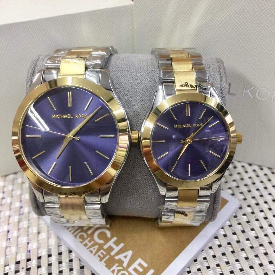  Shop Authentic Michael Kors Slim Runway Blue Dial Two Tone Steel Strap Watch for Women - MK3479 - Luxxuri