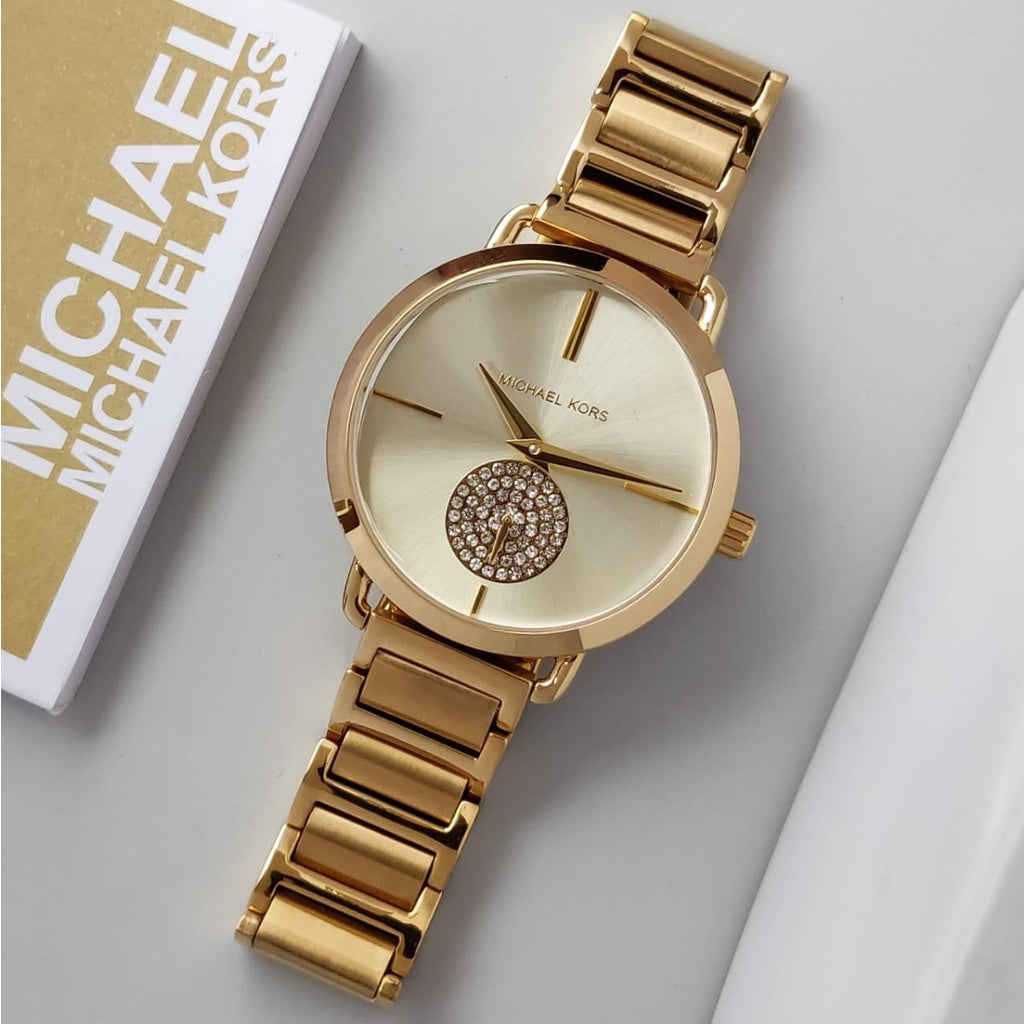  Shop Authentic Michael Kors Portia Gold Dial Gold Steel Strap Watch for Women - MK3639 - Luxxuri