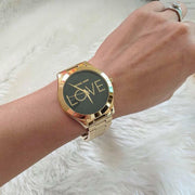  Shop Authentic Michael Kors Slim Runway Black Dial Gold Steel Strap Watch for Women - MK3803 - Luxxuri