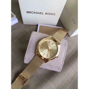  Shop Authentic Michael Kors Slim Runway Champagne Dial Gold Mesh Bracelet Watch for Women - MK3282 - Luxxuri
