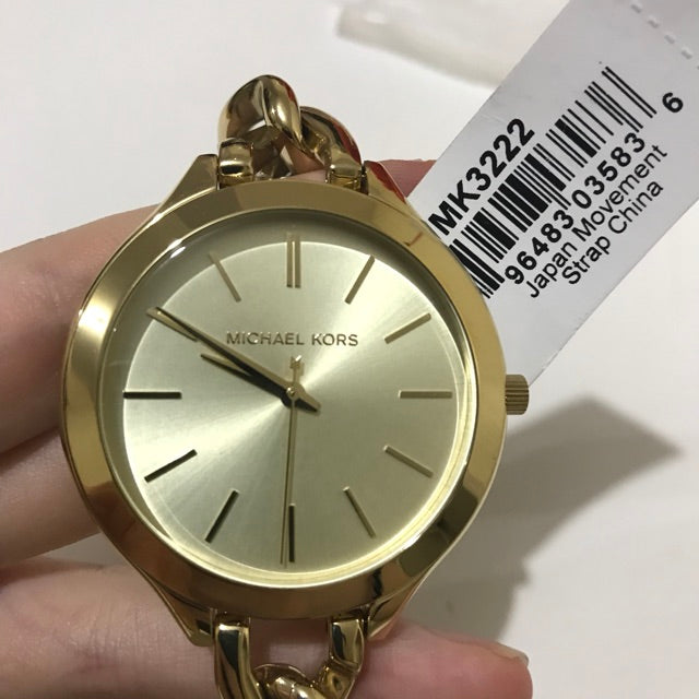  Shop Authentic Michael Kors Runway Gold Dial Gold Steel Strap Watch for Women - MK3222 - Luxxuri