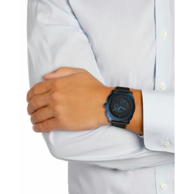  Shop Authentic Fossil Machine Chronograph Black Dial Black Leather Strap Watch for Men - FS5361 - Luxxuri