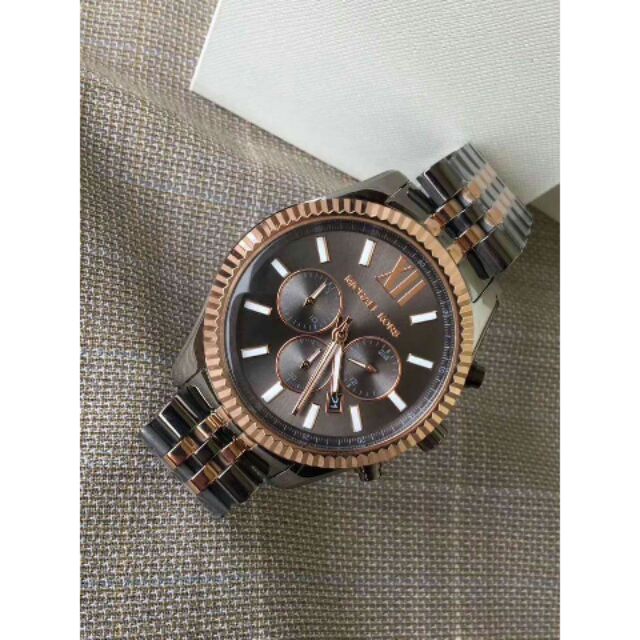  Shop Authentic Michael Kors Lexington Chronograph Black Dial Two Tone Steel Strap Watch for Men - MK8561 - Luxxuri