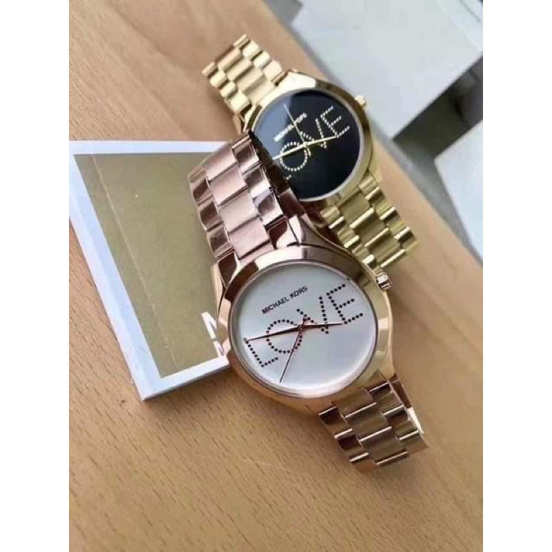  Shop Authentic Michael Kors Slim Runway Black Dial Gold Steel Strap Watch for Women - MK3803 - Luxxuri