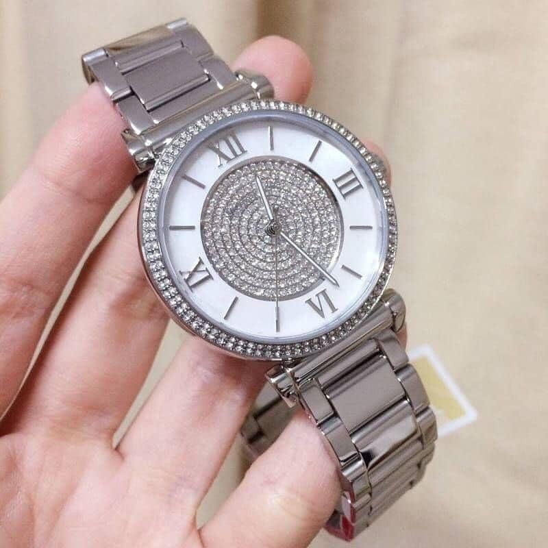  Shop Authentic Michael Kors Catlin Silver Dial Silver Steel Strap Watch for Women - MK3355 - Luxxuri