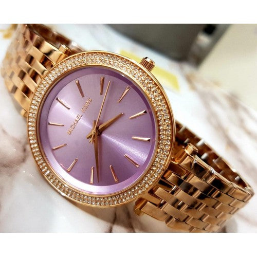  Shop Authentic Michael Kors Darci Purple Dial Rose Gold Steel Strap Watch for Women - MK3400 - Luxxuri