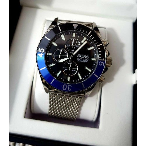  Shop Authentic Hugo Boss Ocean Edition Black Dial Silver Mesh Strap Watch for Men - 1513742 - Luxxuri