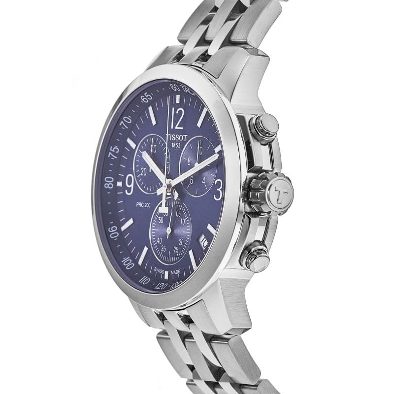  Shop Authentic Tissot PRC 200 Chronograph Quartz Blue Dial Silver Steel Strap Watch For Men - T114.417.11.047.00 - Luxxuri