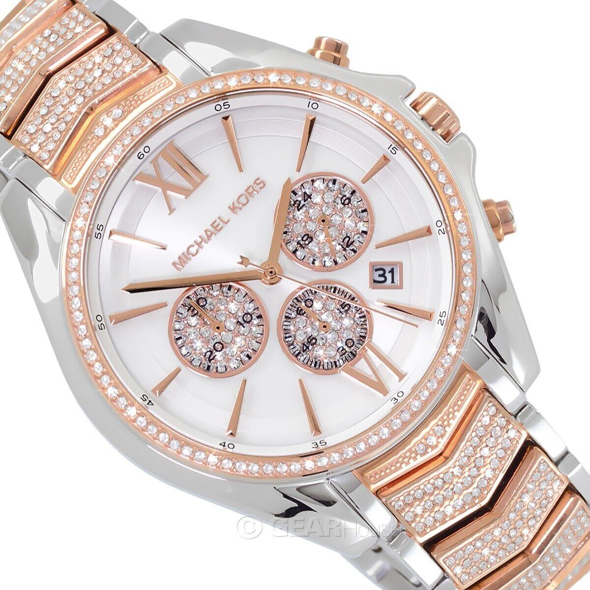  Shop Authentic Michael Kors Whitney Chronograph Silver Dial Two Tone Steel Strap Watch For Women - MK7225 - Luxxuri