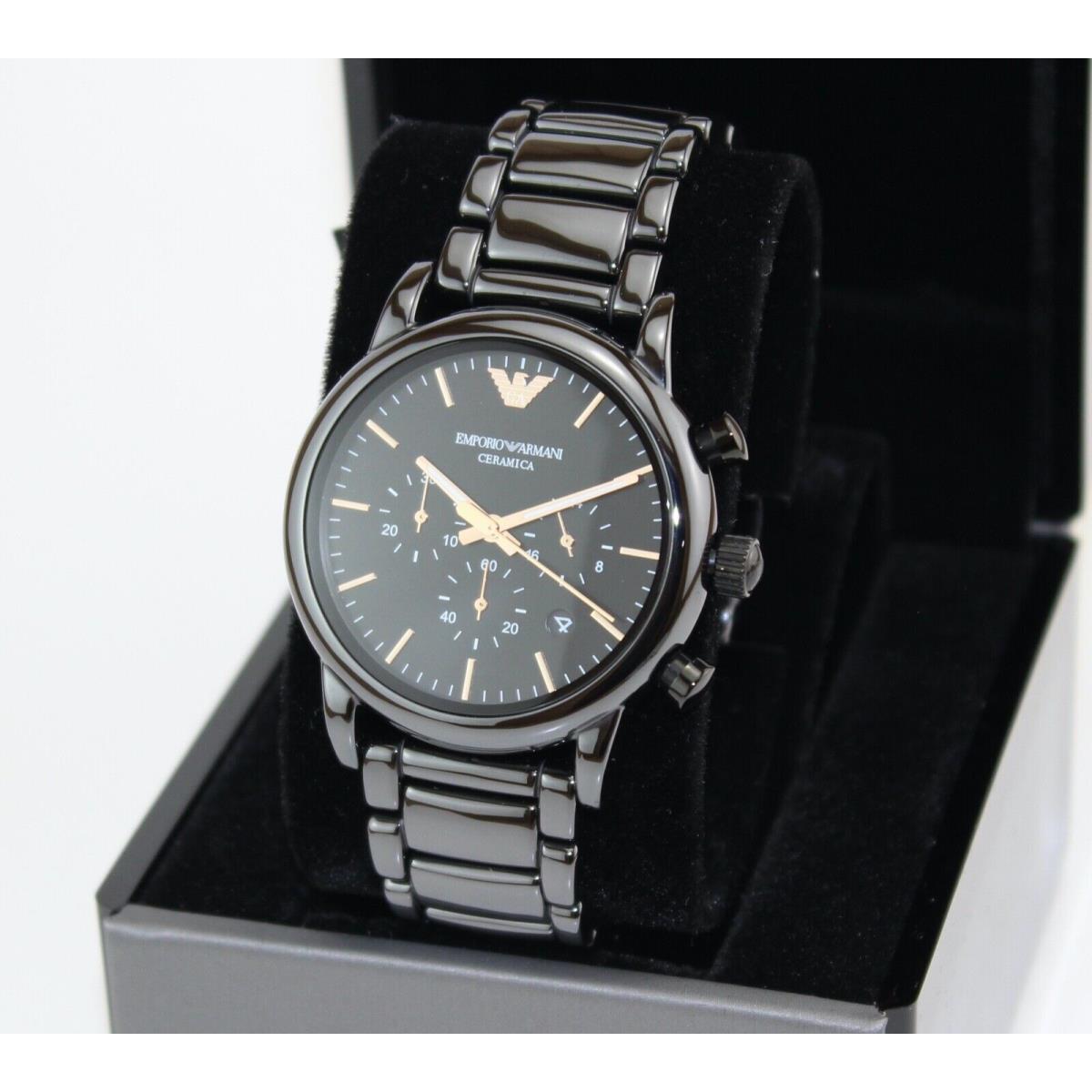 Shop Authentic Emporio Armani Luigi Ceramic Chronograph Black Dial Black Strap Watch For Men - AR1509 - Luxxuri