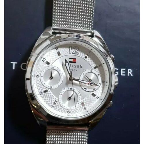  Shop Authentic Tommy Hilfiger Mia Silver Dial Silver Mesh Bracelet Watch for Men - 1781628 - Luxxuri